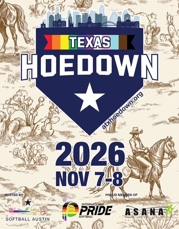 Texas Hoedown 2026 LGBTQ+ softball tournament, November 7-8, Austin, Texas